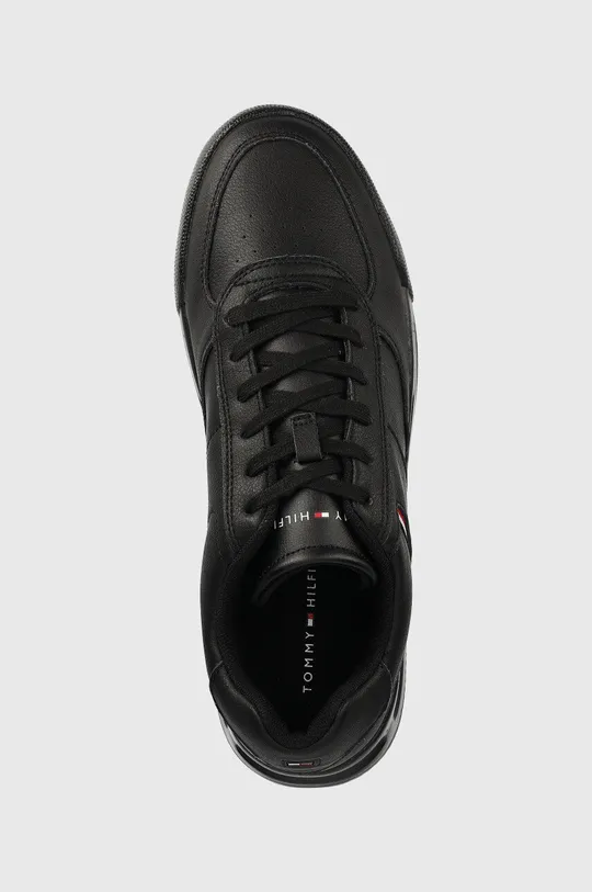 czarny Tommy Hilfiger sneakersy skórzane Lightweight Leather Detail Cup