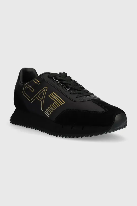 Δερμάτινα αθλητικά παπούτσια EA7 Emporio Armani Vintage μαύρο