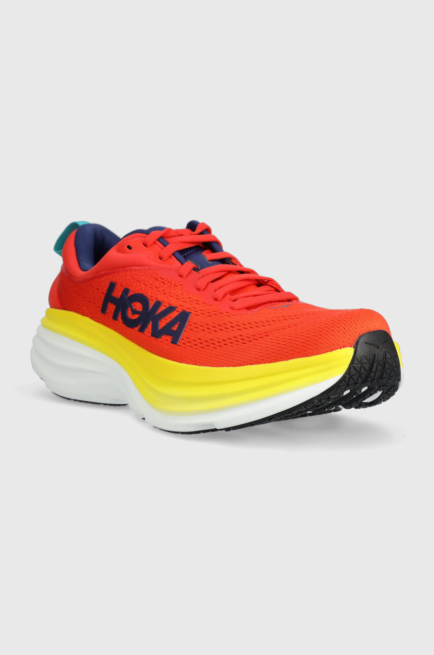 Hoka running shoes Bondi 8 orange color at PRM US