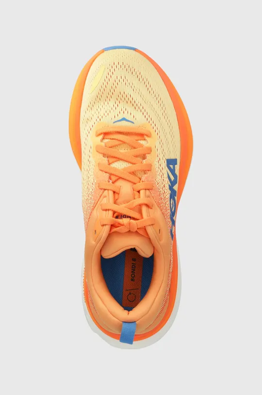 orange Hoka running shoes Bondi 8