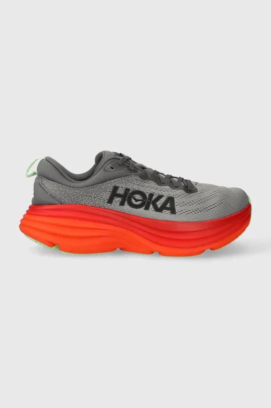 gray Hoka One One running shoes Bondi 8 Men’s