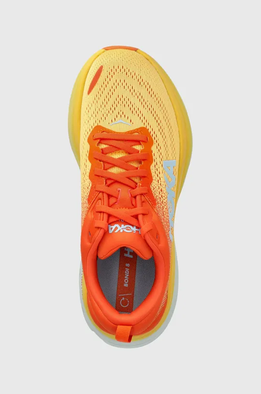 orange Hoka running shoes Bondi 8
