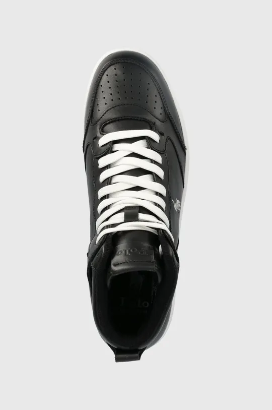 μαύρο Δερμάτινα αθλητικά παπούτσια Polo Ralph Lauren Polo Crt
