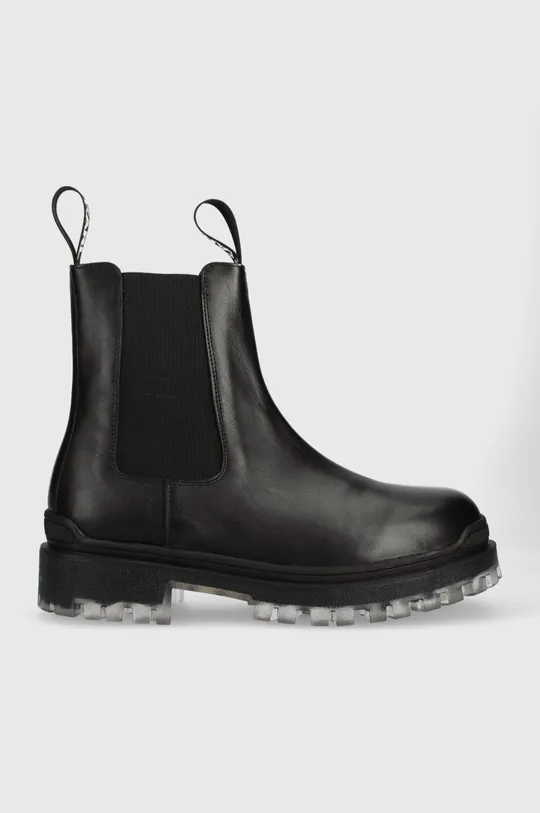 μαύρο Δερμάτινες μπότες τσέλσι Karl Lagerfeld Biker Ii Ανδρικά