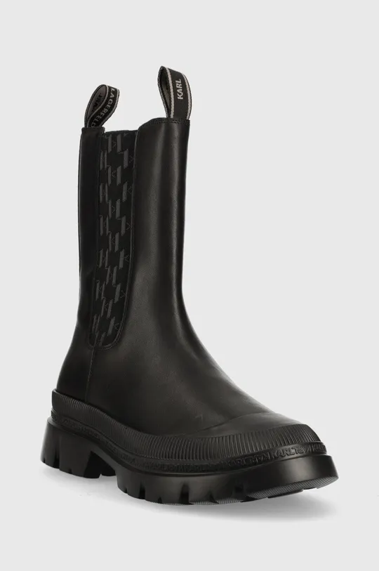 Kožené topánky chelsea Karl Lagerfeld Trekka Mens čierna