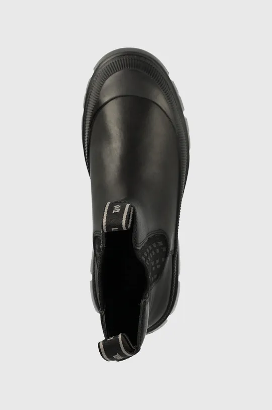 μαύρο Δερμάτινες μπότες τσέλσι Karl Lagerfeld Trekka Mens