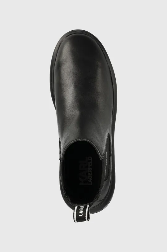 μαύρο Δερμάτινες μπότες τσέλσι Karl Lagerfeld
