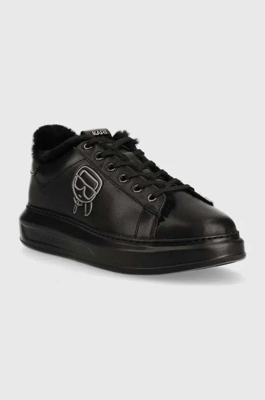 Δερμάτινα αθλητικά παπούτσια Karl Lagerfeld μαύρο