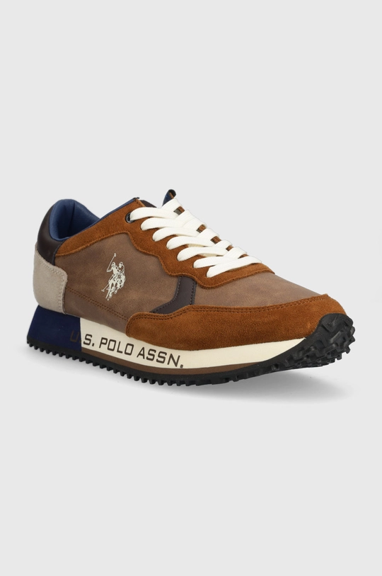 U.S. Polo Assn. sneakersy skórzane brązowy