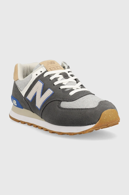 New Balance sneakers din piele întoarsă gri