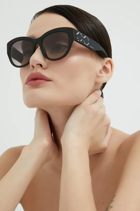 czarny Swarovski okulary przeciwsłoneczne Damski