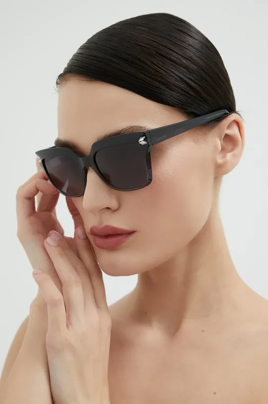 czarny Swarovski okulary przeciwsłoneczne Damski