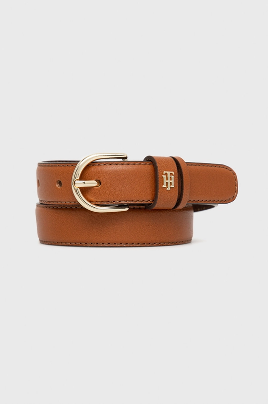 brązowy Tommy Hilfiger pasek skórzany TIMELESS BELT 2.5 BOMBE Damski