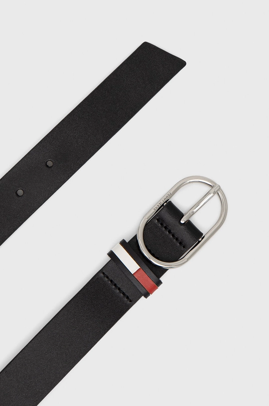 Tommy Jeans pasek skórzany OVAL 3.0 BELT AW0AW11864.9BYY czarny