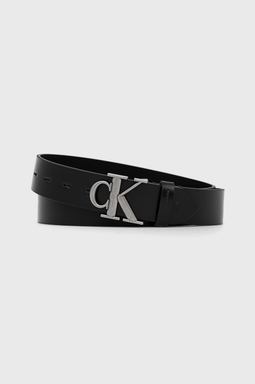 Кожаный ремень Calvin Klein Jeans мужской цвет чёрный | ANSWEAR.ua