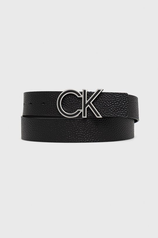 černá Kožený pásek Calvin Klein Pánský
