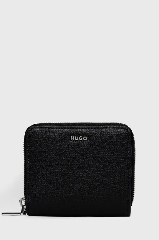μαύρο Δερμάτινο πορτοφόλι HUGO Γυναικεία