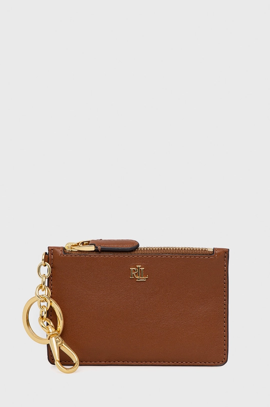 brązowy Lauren Ralph Lauren etui na karty skórzane 432876731001 Damski