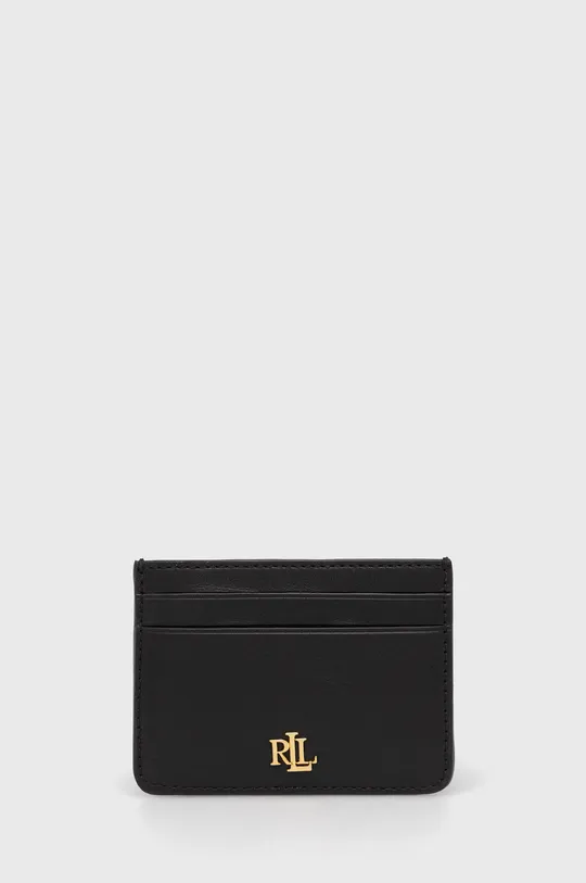 чорний Шкіряний чохол на банківські карти Lauren Ralph Lauren Жіночий