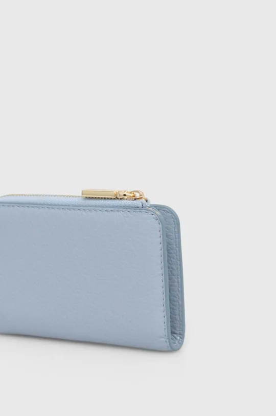 Шкіряний гаманець Coccinelle блакитний
