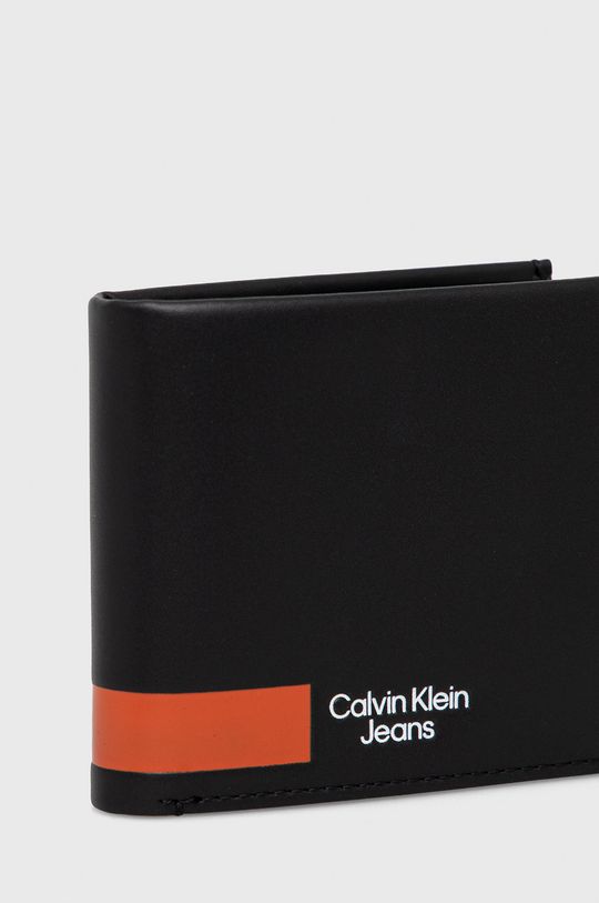 Kožená peněženka Calvin Klein Jeans černá