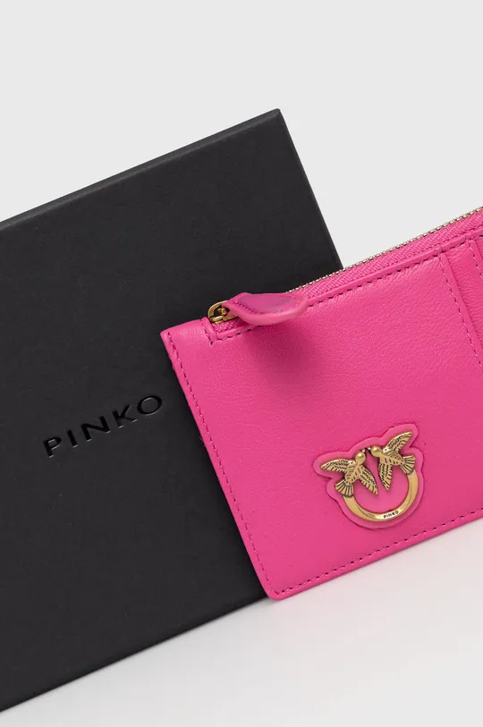 ροζ Δερμάτινη θήκη για κάρτες Pinko