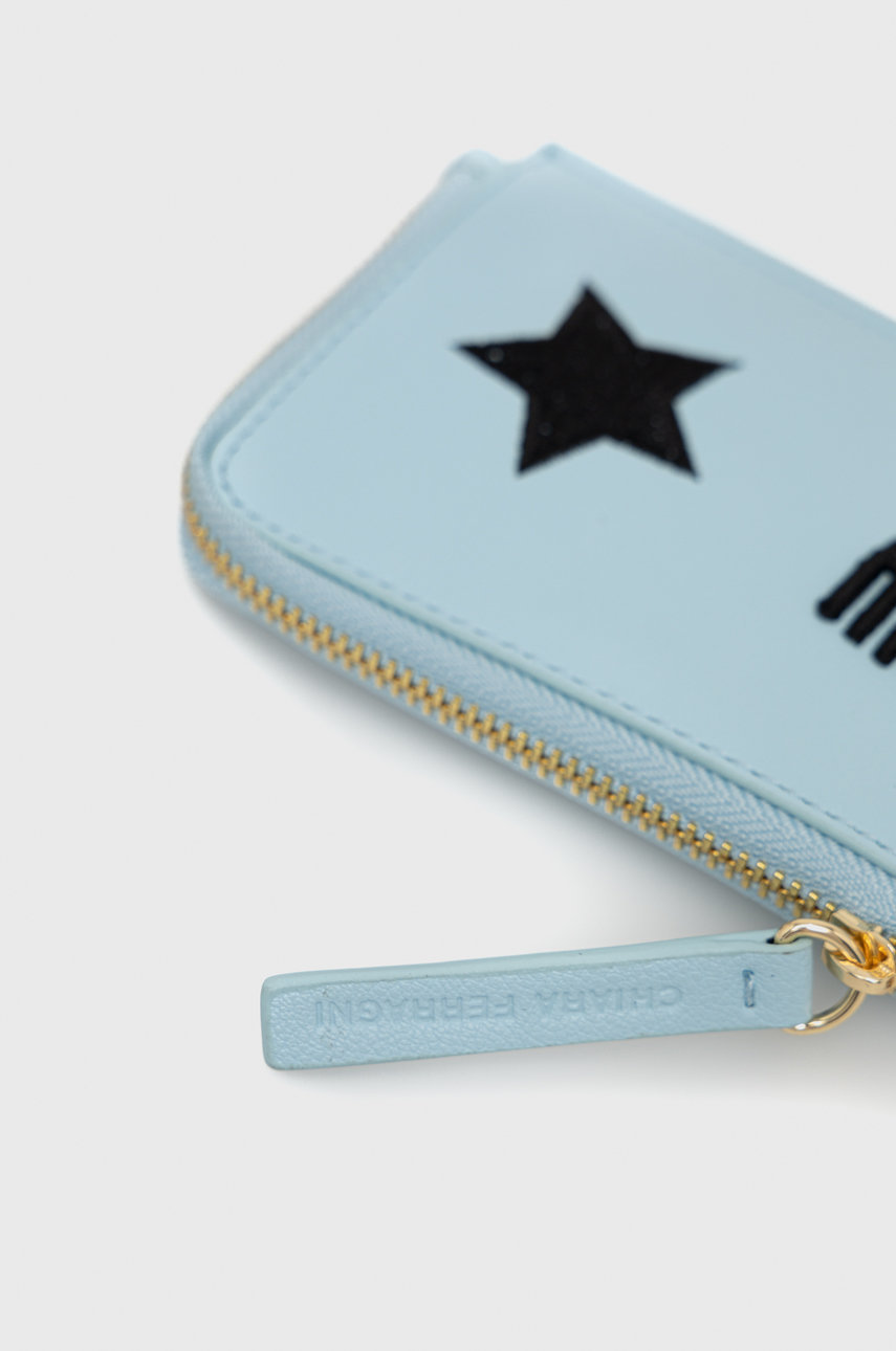 jasny niebieski Chiara Ferragni portfel Range O- Eye start logo