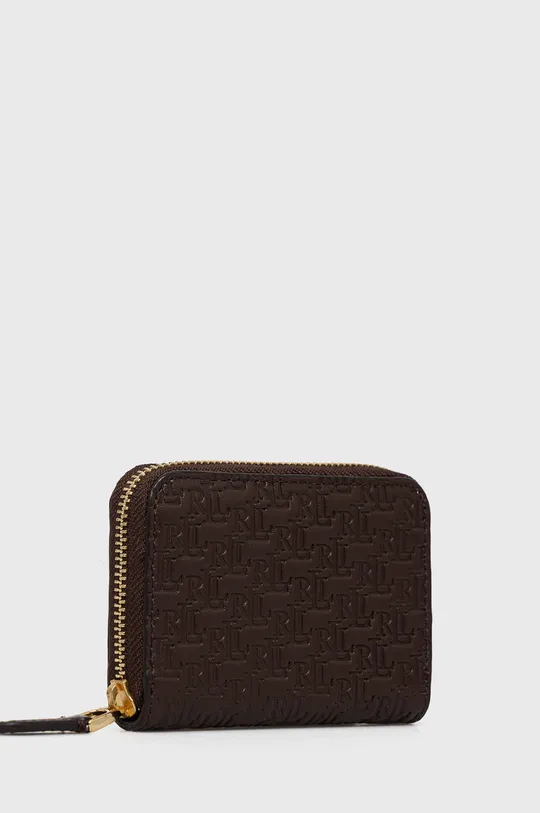 Kožená peňaženka Lauren Ralph Lauren hnedá