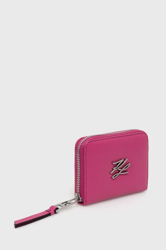 Δερμάτινο πορτοφόλι Karl Lagerfeld ροζ