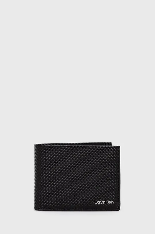 μαύρο Δερμάτινο πορτοφόλι Calvin Klein Ανδρικά