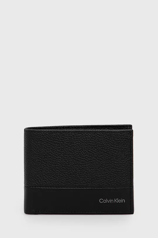 чорний Шкіряний гаманець Calvin Klein Чоловічий