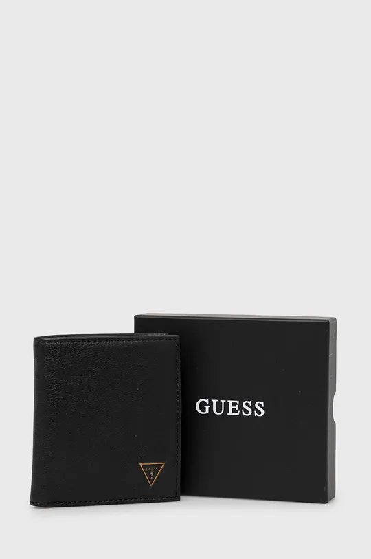 μαύρο Δερμάτινο πορτοφόλι Guess