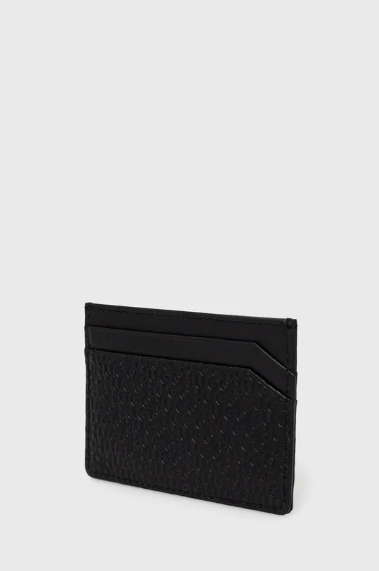 Usnjena denarnica in etui za kartice HUGO črna