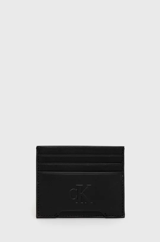 μαύρο Δερμάτινη θήκη για κάρτες Calvin Klein Jeans Ανδρικά