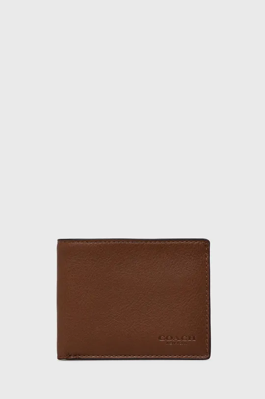 hnedá Kožená peňaženka Coach Pánsky