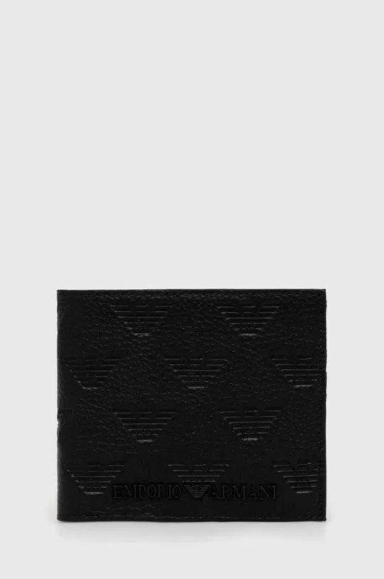 čierna Kožená peňaženka Emporio Armani Pánsky