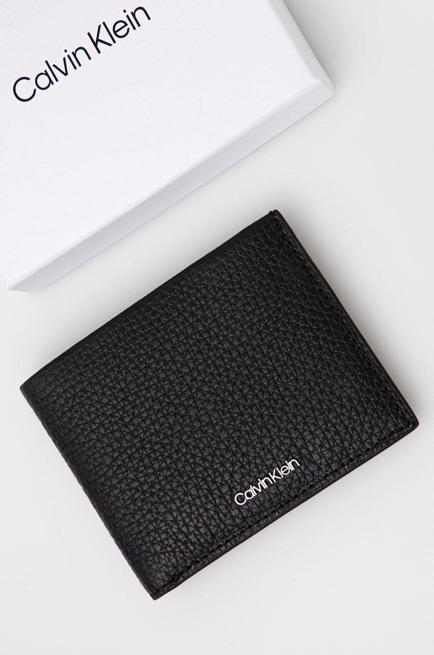 negru Calvin Klein portofel de piele