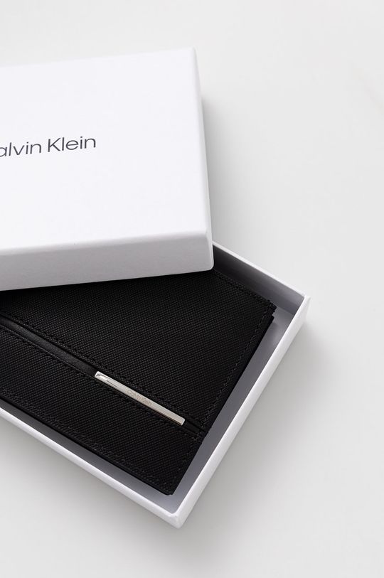 czarny Calvin Klein portfel skórzany