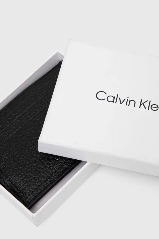 črna Usnjen etui za kartice Calvin Klein