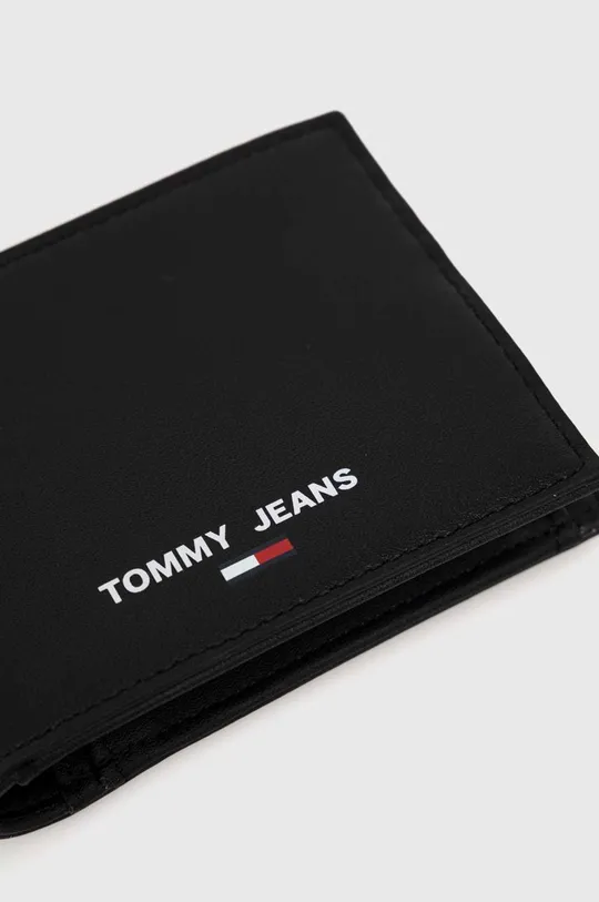 fekete Tommy Jeans bőr pénztárca