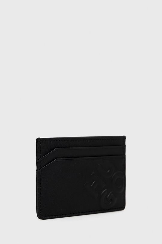 czarny HUGO portfel i etui na karty skórzane