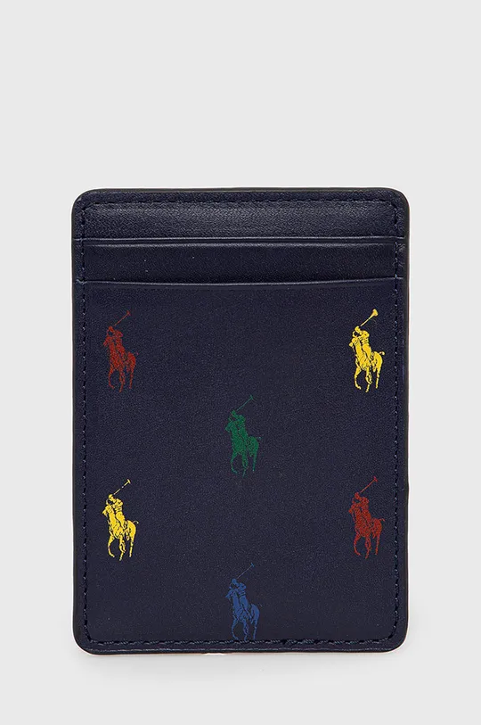 tmavomodrá Kožené puzdro na karty Polo Ralph Lauren Pánsky