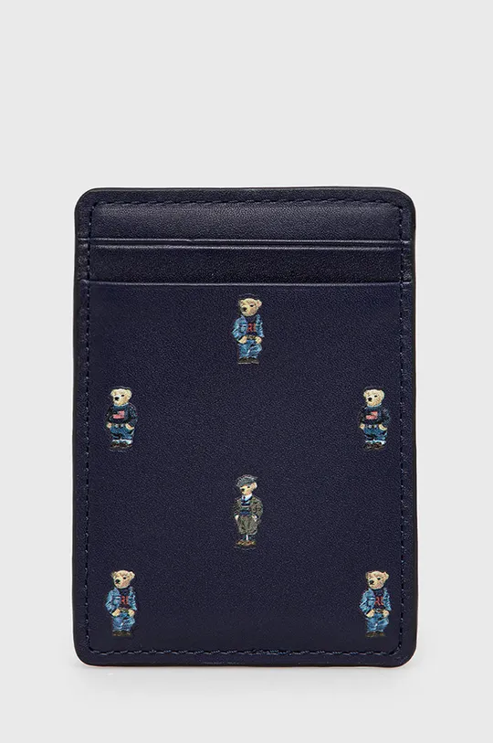 темно-синій Шкіряний чохол на банківські карти Polo Ralph Lauren Чоловічий