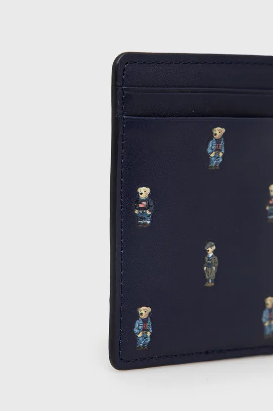 Кожаный чехол на карты Polo Ralph Lauren тёмно-синий