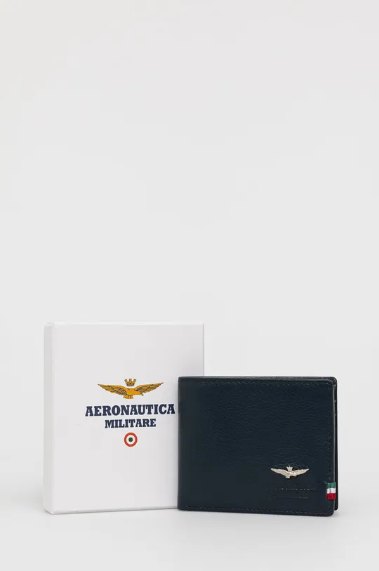 sötétkék Aeronautica Militare bőr pénztárca