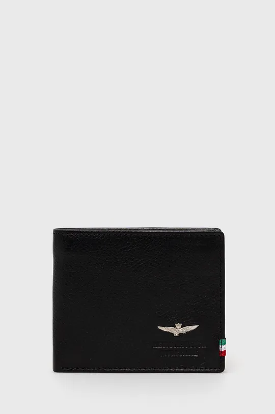 črna Usnjena denarnica Aeronautica Militare Moški