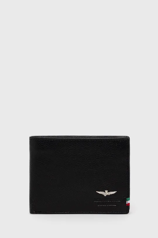 čierna Kožená peňaženka Aeronautica Militare Pánsky