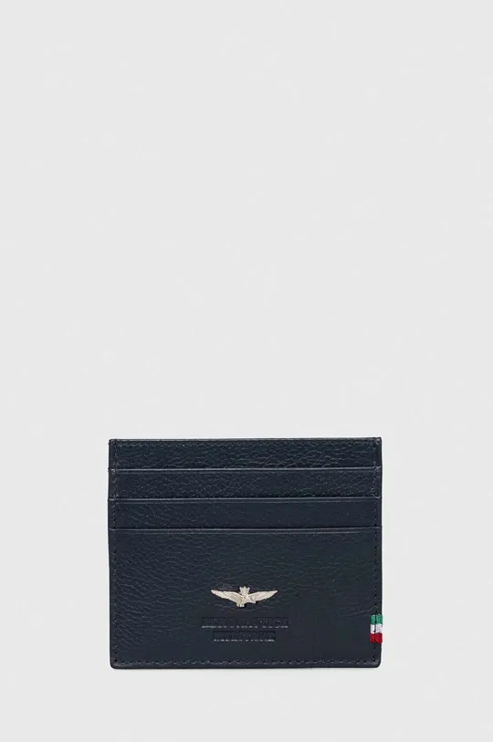 темно-синій Шкіряний чохол на банківські карти Aeronautica Militare Чоловічий