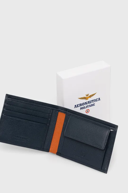 tmavomodrá Kožená peňaženka Aeronautica Militare
