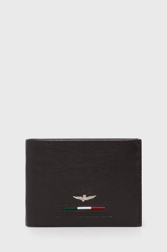 коричневый Кожаный кошелек Aeronautica Militare Мужской